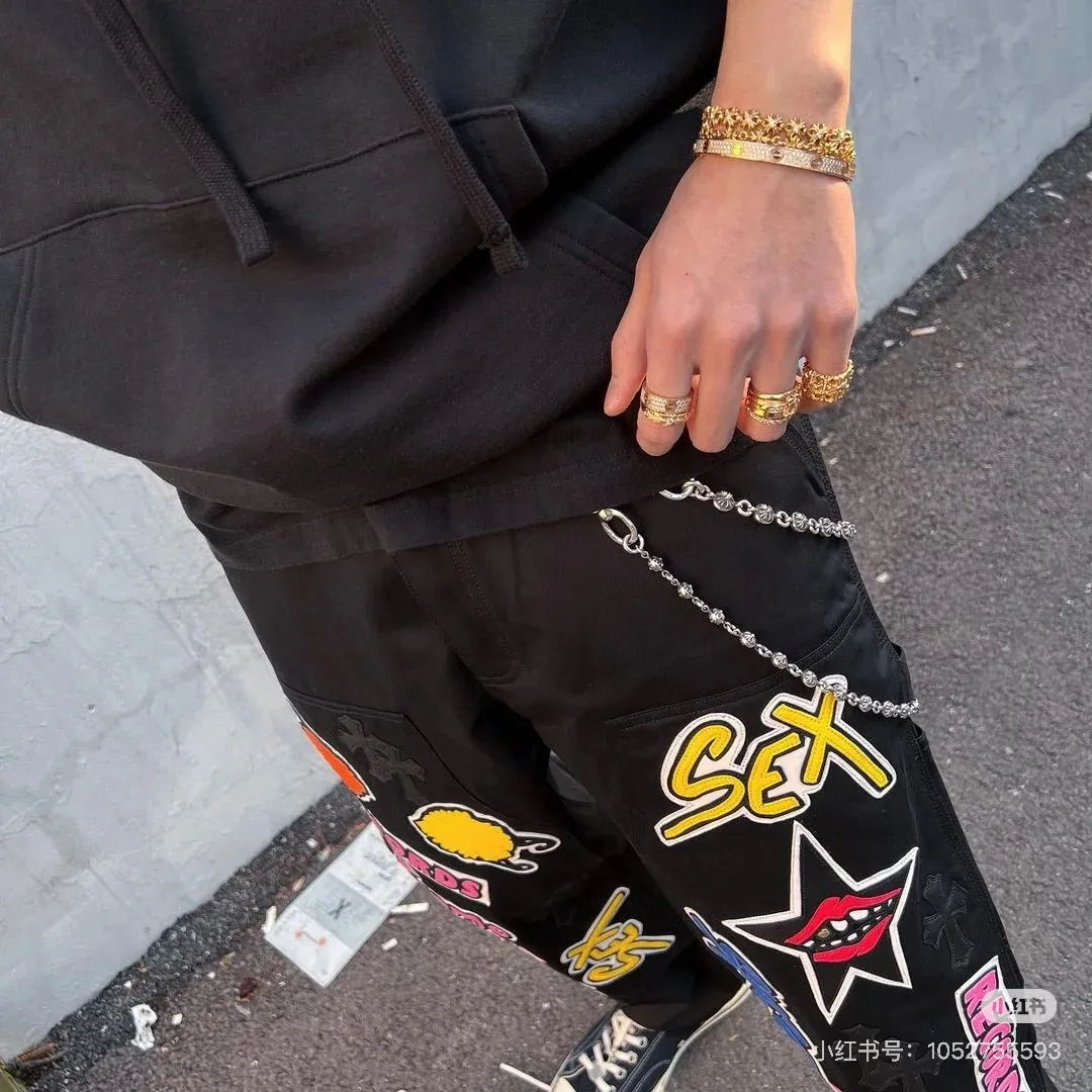 P280 Style number: D337 CHROME HEARTSChrome HeartSex Records graffiti overalls #Chrome Heart SIZE#28-36(S M L 36 pants length 108 waist 92 hips 140
